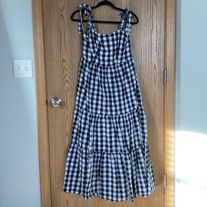 Stradivarius Gingham Maxi Dress Size L